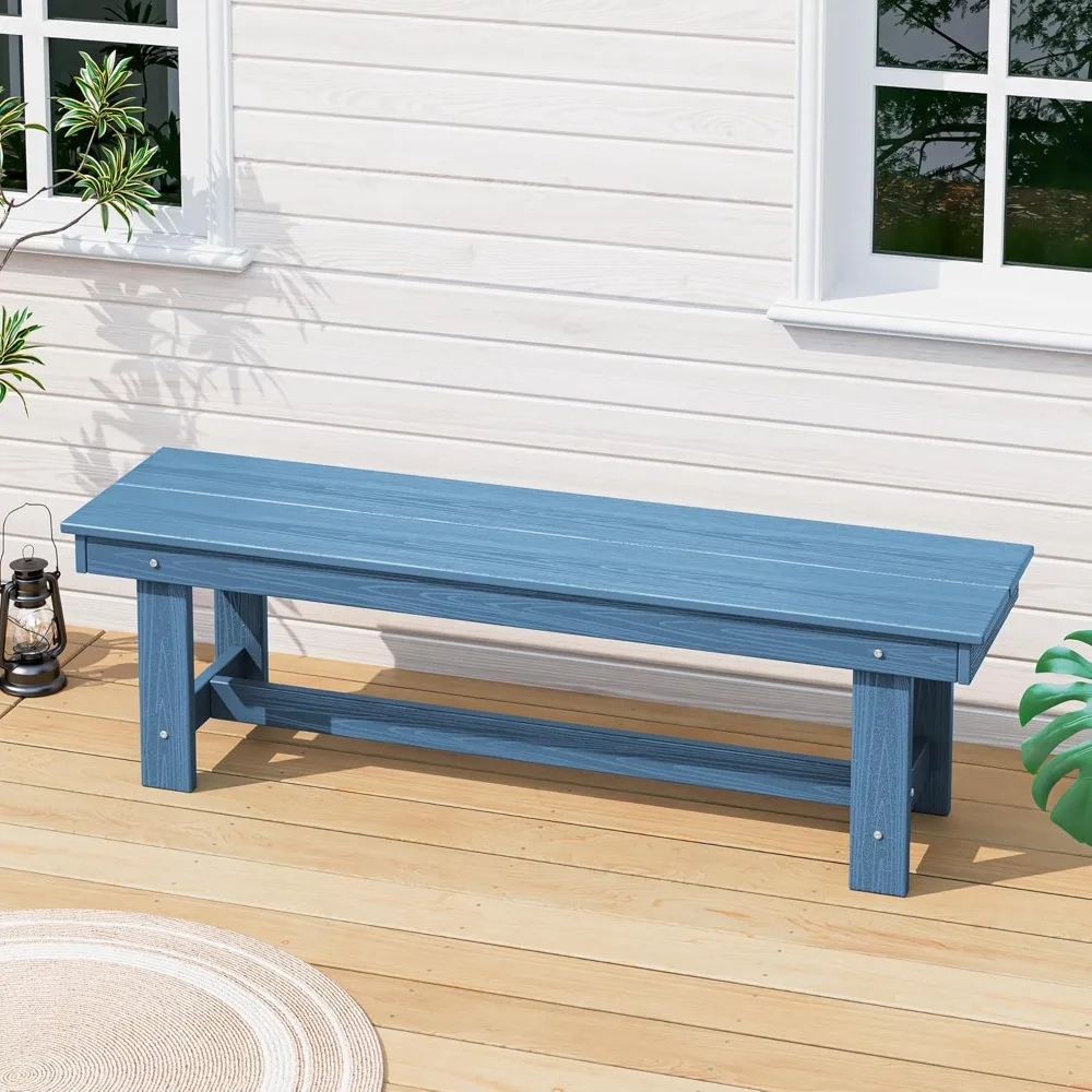 

Outdoor Bench Backless, HDPE Outdoor Benches Weatherproof, 700 Lbs Weight Capacity, Poly Lumber Patio Furniture for Garden.
