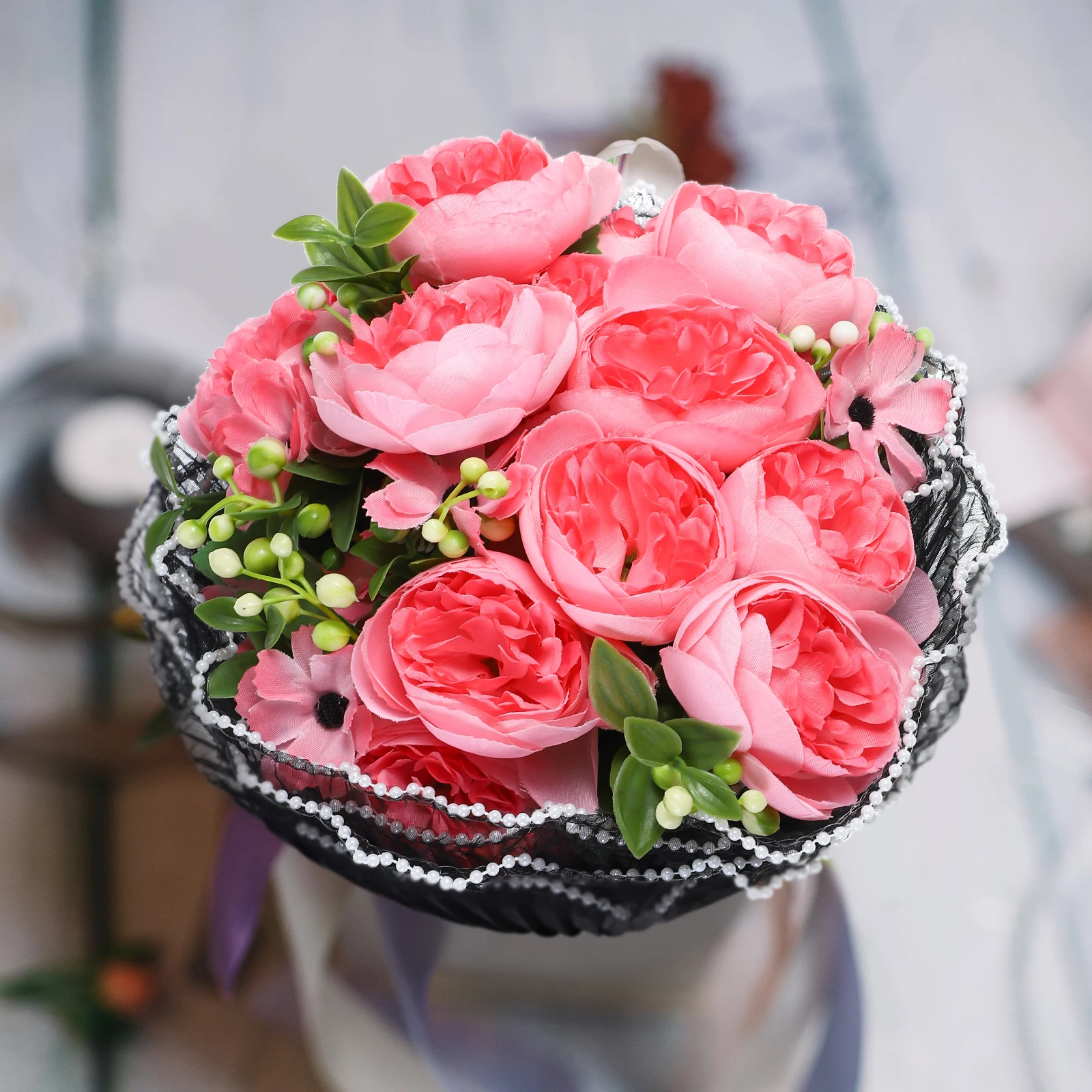

6pcs Floral Wrapping Mesh Yarn Lining Bouquets Packing Paper Gauze Decorative Wrapper Unique Design Enhances for Florists