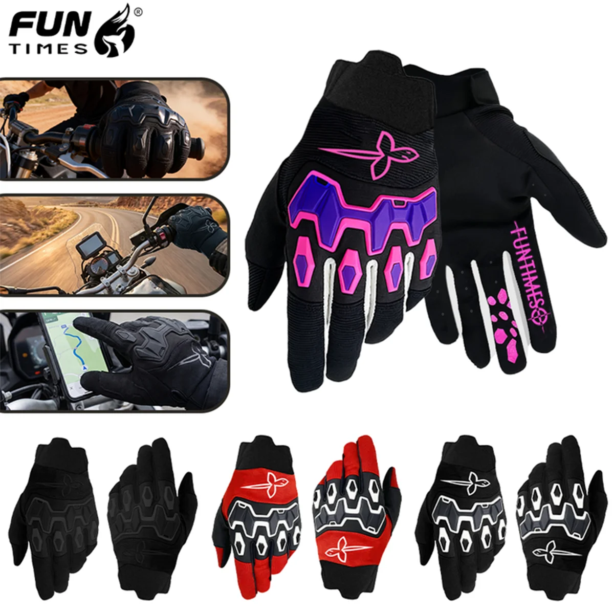 FUNTIMES Fahrradhandschuhe - Vollfingerhandschuhe, atmungsaktives Strickgewebe, für den ganztägigen Gebrauch konzipiert, geeignet für Outdoor- und Freizeitaktivitäten