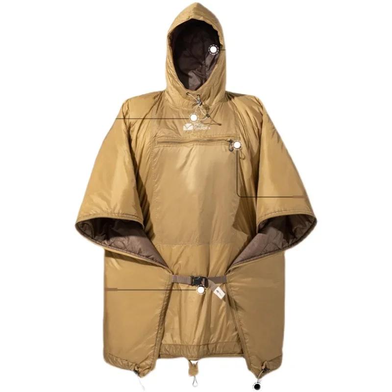 

Sleeping bag Outdoor camping Cold-proof wearable cape Cold-proof cotton Adult warm portable quilt