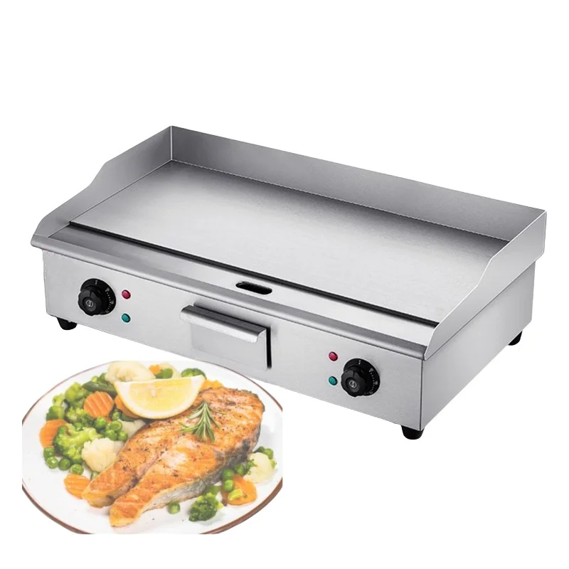 

Commercial Electric Griddle 110V 3000W Electric Kitchen Countertop Griddle Non-Stick Restaurant Teppanyaki Flat Top Grill