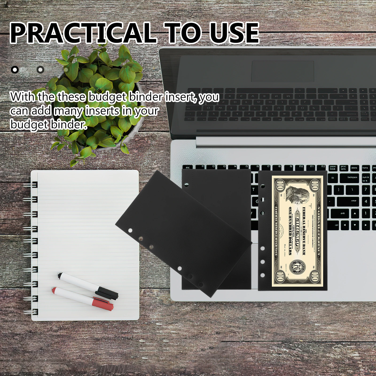 5Pcs Durable Pp Dividers For Budget Binders Gift Idea Practical Insert Organizers Stickers Cards Storage Small Portable Pockets