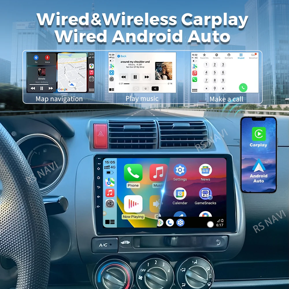 Android 16 2K QLED For Honda Jazz 1 GD 2001 - 2008 Fit 2001-2009 Car Radio Multimedia Video Player GPS Stereo CarPlay Head Unit - view 4