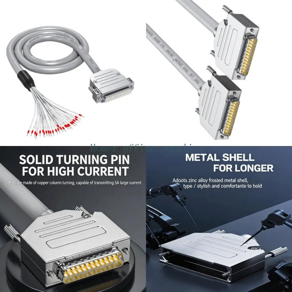K43B Heavy Duty DB25 RS232 25Pin Extension Cable Male to Female Converter Industrial