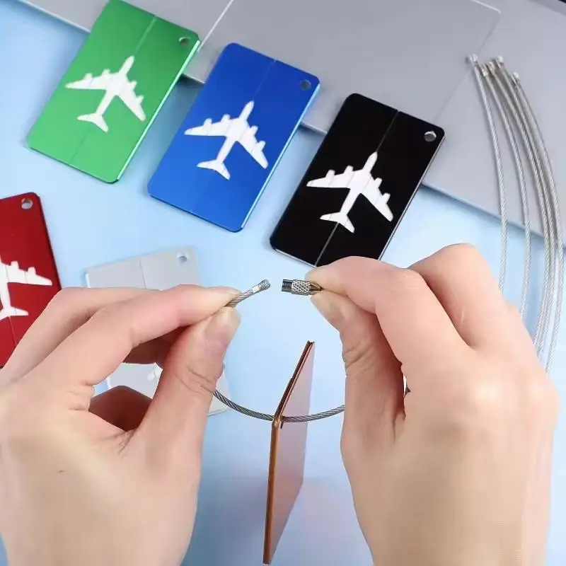 Langlebiger Aluminium-Gepäckanhänger Modisches Diebstahlsicheres Stahlring-Design Gepäckidentifikation Flugzeug-Check-in Anhänger – Detail 5