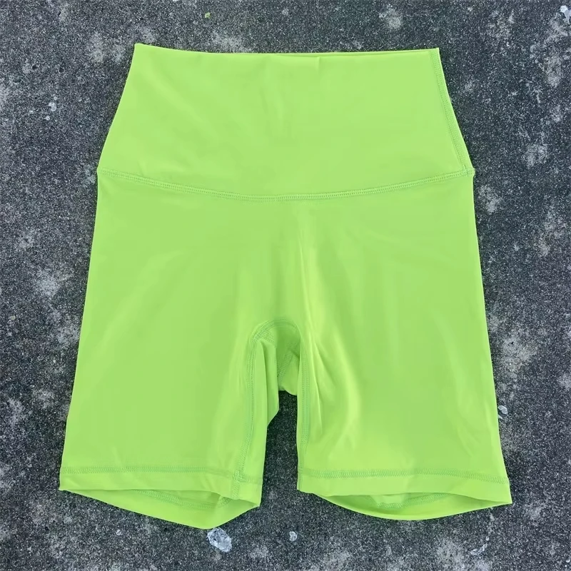 Einfarbige Damen-Sport-Yoga-Kurzleggings, Kompressionsunterstützung, Schweiß-Körbis, umfassendes Training, Joggen, Radfahren, Innentasche – Detail 14