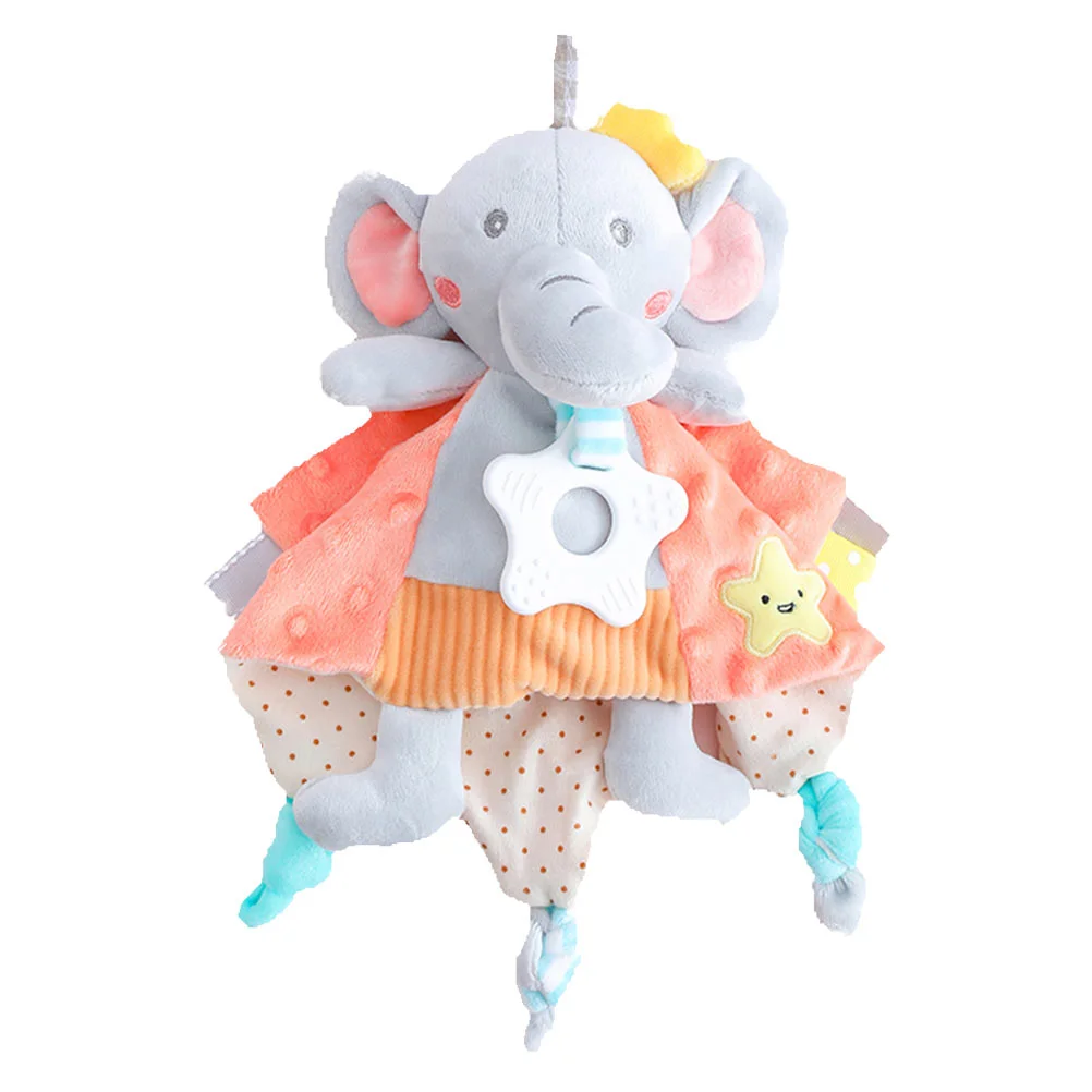 Jouets de sucette en forme d'éléphant pour bébé, serviette apaisante, couverture pour nouveau-né, noyau en coton à haute élasticité, dessin animé à mâcher