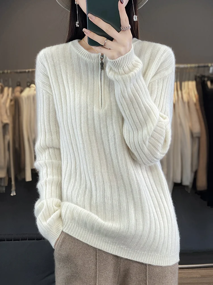 2023 Autumn Winter New Thickened Cashmere Sweater Women\'s Clothing O-Neck Pullover Casual Loose Knitted Top Warm Fashion Korean