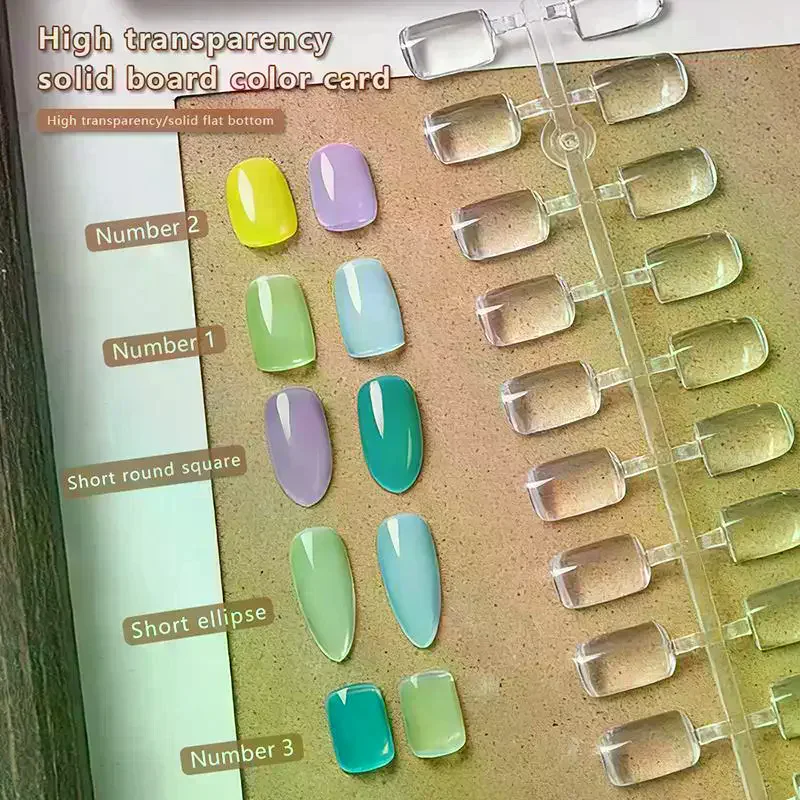 Clear Solid Oval Triangle Square Shape Nail Tools Nail Table Color Card Display DIY Manicure Nail Tips Practice Tools 120/320Pcs