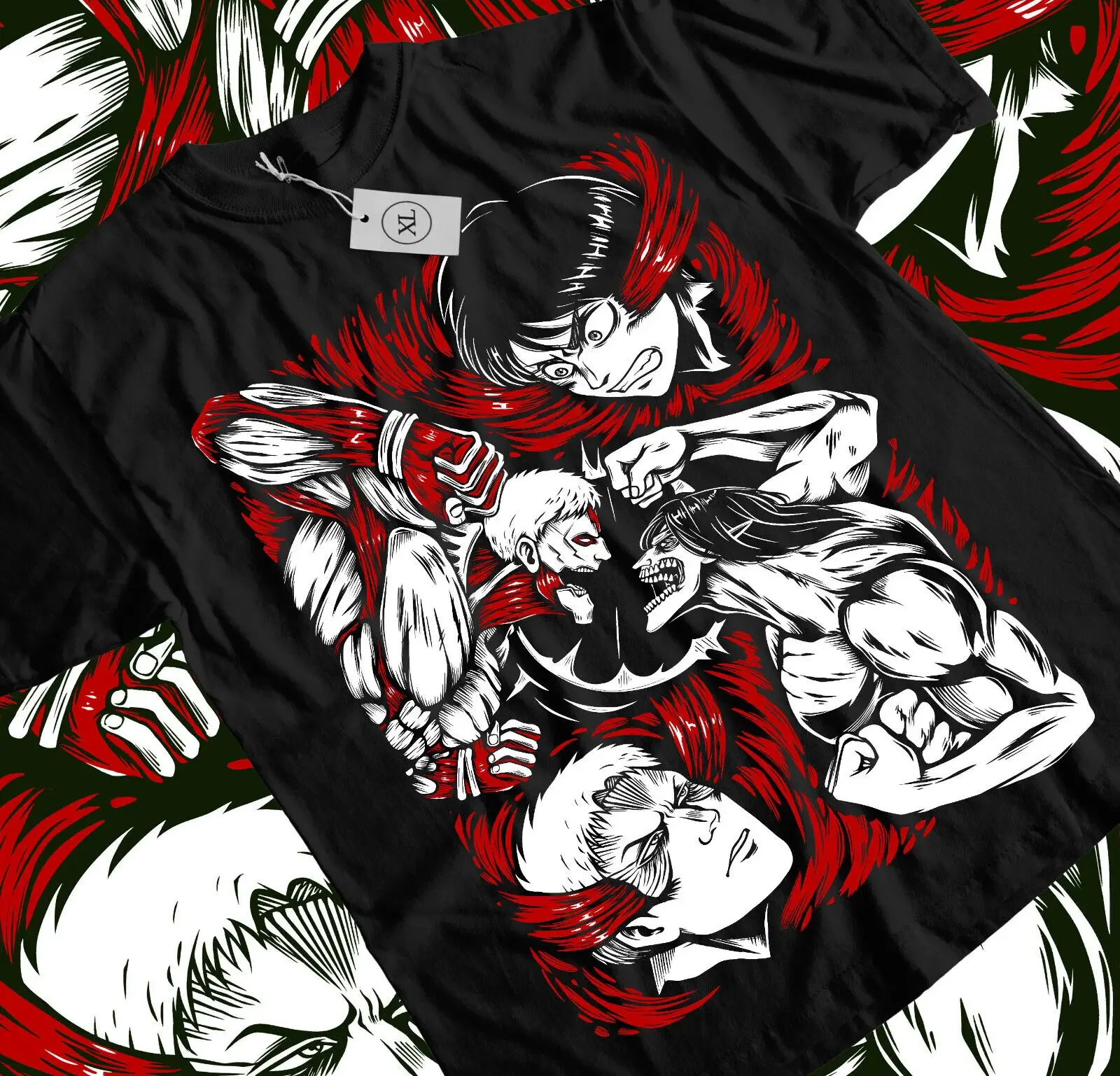 

Attack on Titan T-Shirt Eren vs Reiner Shirt Anime Manga Unisex All Size