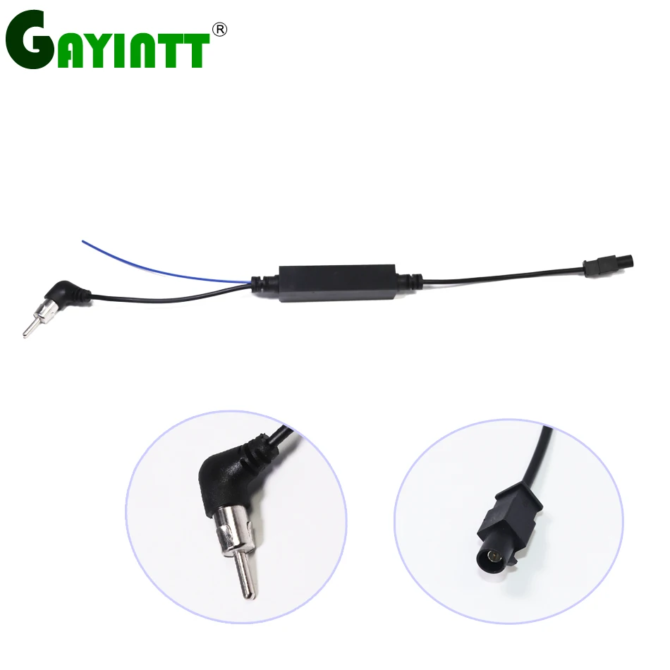 

GAYINTT Car Radio Antenna Aerial Adaptor For Volkswagen Audi Citroen Ford Renault Bent Plug Cable Fakra Male Connector Amplifier