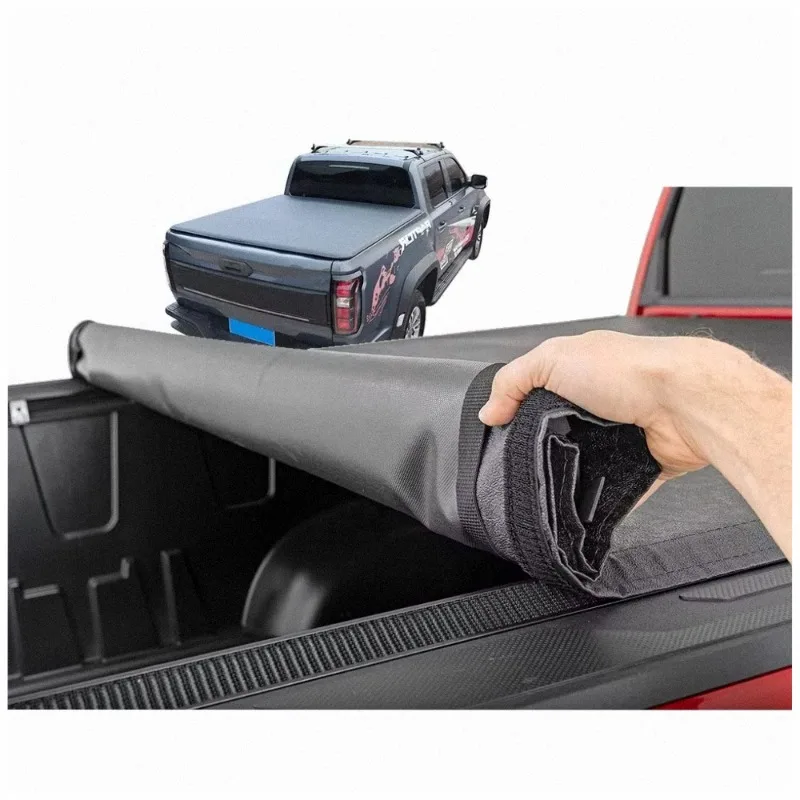 Roller Shutter Truck Tonneau Cover Soft Roll up Bed Retractable Pickup Cover with Locking Operation for NP300 and Hummer EV 2025