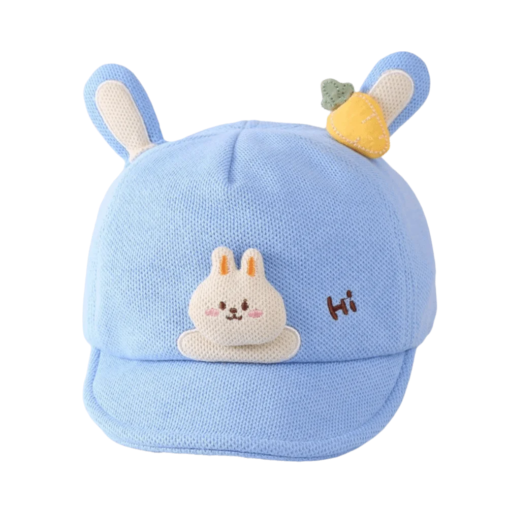

Cute Cartoon Rabbit Ears Cartoon Peaked Hat Cotton Solid Color Sun Hat Soft Brim Sunshade Visors Boys Girls Kids