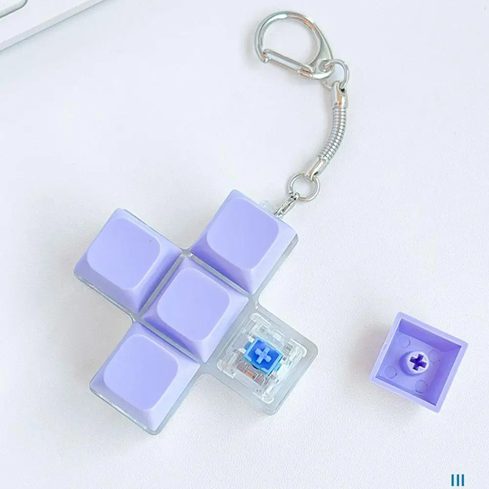 

Крест 5-клавишная игрушка-клавиатура для снятия стресса, сделай сам, кнопка-непоседа, колпачок для ключей, брелок для ключей с клавиатурой, игрушки, кликер на палец