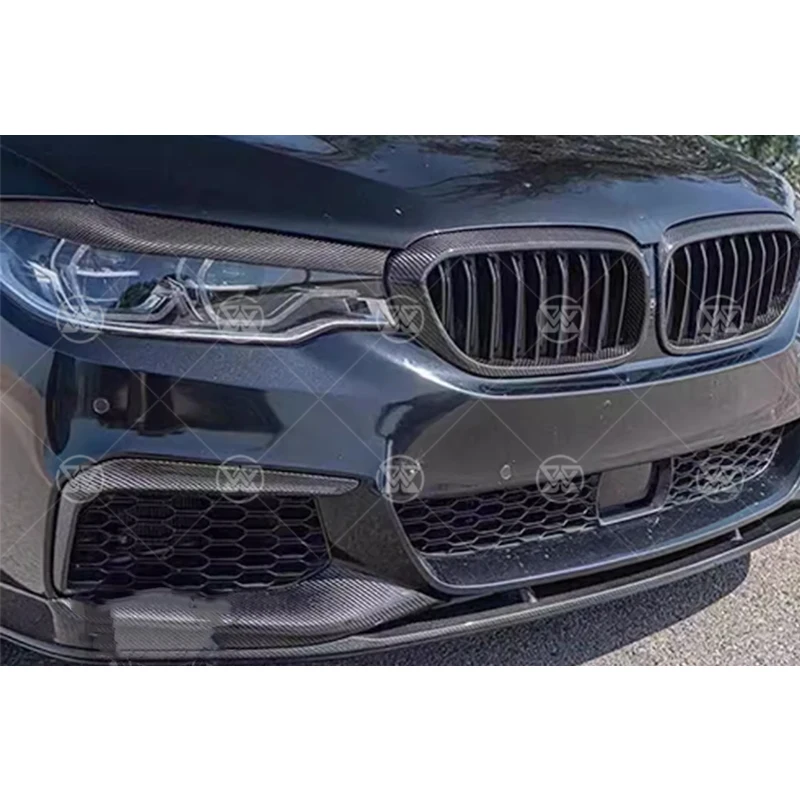 

Car Flaps Apron Trim Canard For BMW 5 Series G30 G38 530i 540i Carbon Fiber Front Bumper Lip Splitter Side Fins Winglet Body Kit