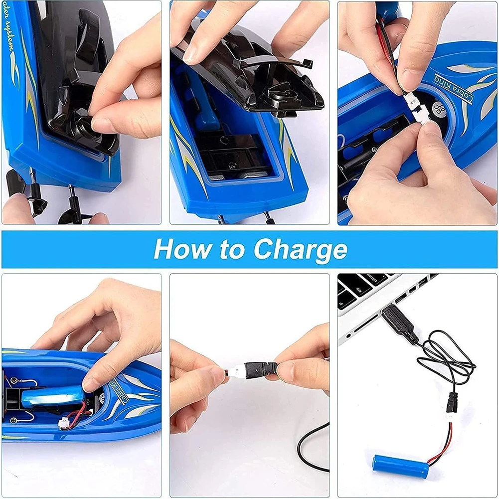 Paquete de 2 barcos con batería RH701 RC, 2,4 Ghz, 25 km/h, Barco de carreras con Control remoto de alta velocidad, barco de velocidad del agua, modelo de juguete para niños