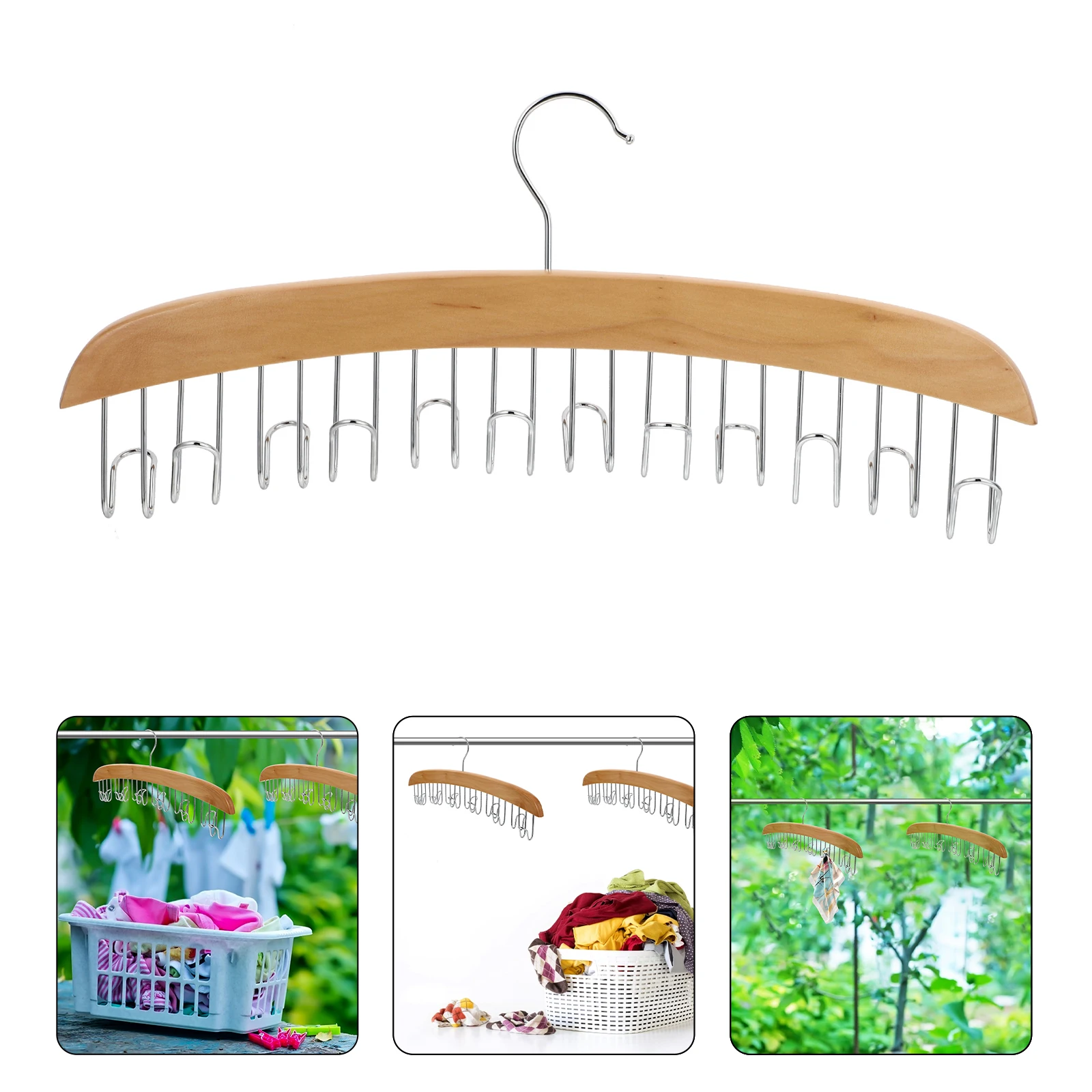 

Hook Non-slip Hanger Belt Tie with 12 Hooks Organizer for Closet Man Multifunctional