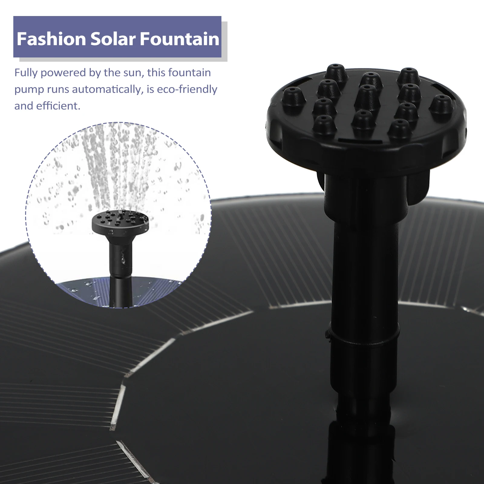 

Round Solar Fountain Floating Water Fountain For Garden Bird Bath Pond Eco-Friendly Automatic Solar Powered Pump Outdoor Fish