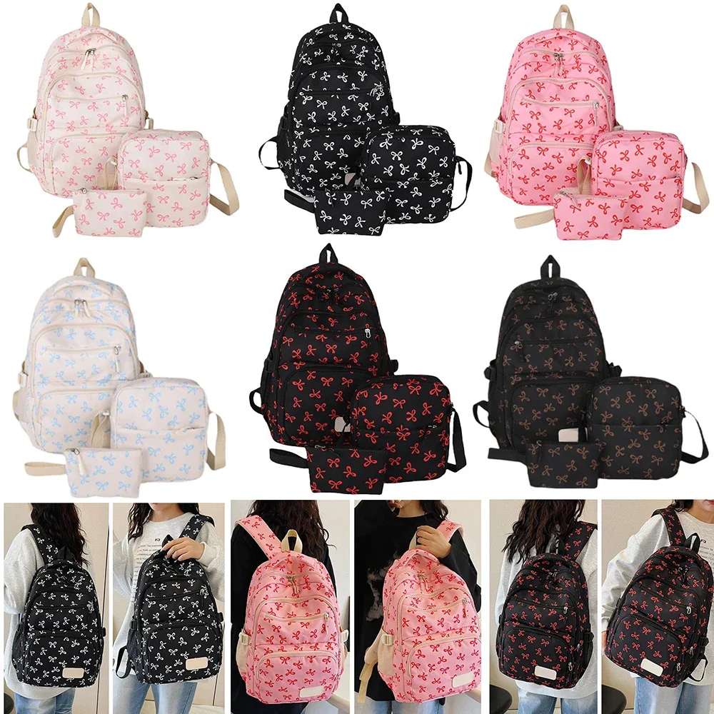 3PCS/set Bow Shaped Backpack, New Spring and Summer Backpack,Fashionable,Casual, Versatile for Commuting, Sports,Travel Backpack