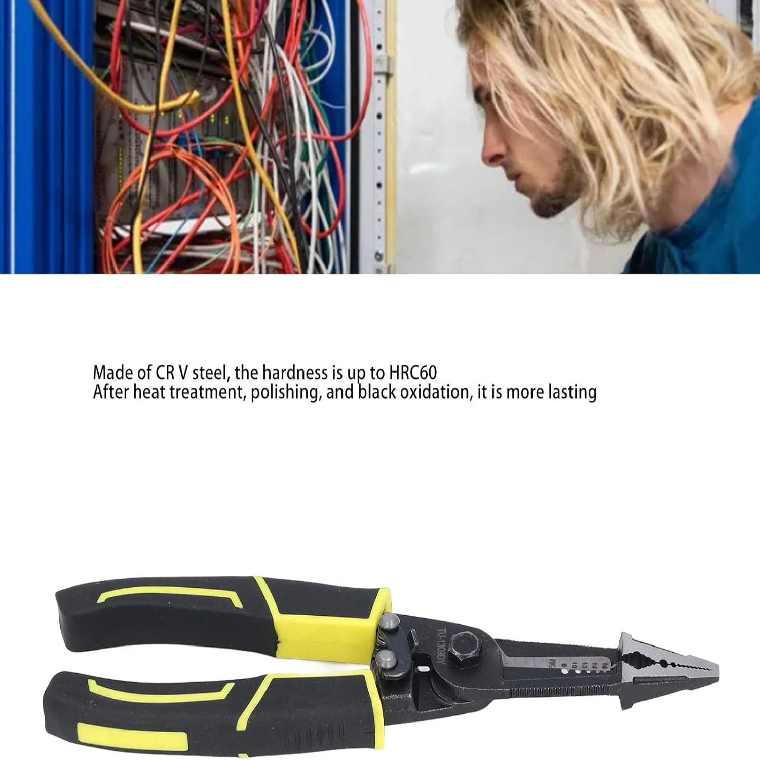 Comfortable and Efficient 9 Inch High Hardness Multi-Functional Wire Stripping Pliers - Perfect Precision Tool for DIY Projects