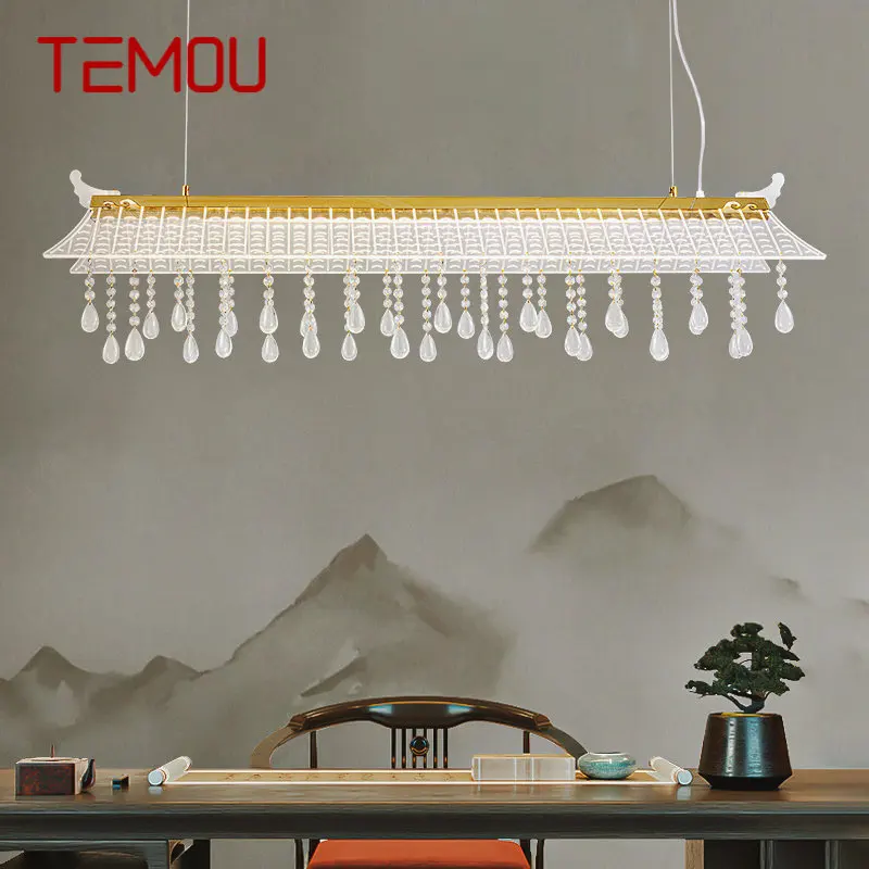 

TEMOU Modern Hanging Pendant Light Luxury Creative Crystal Ceiling LED 3 Colors Chandelier For Home Tea House Dining Room