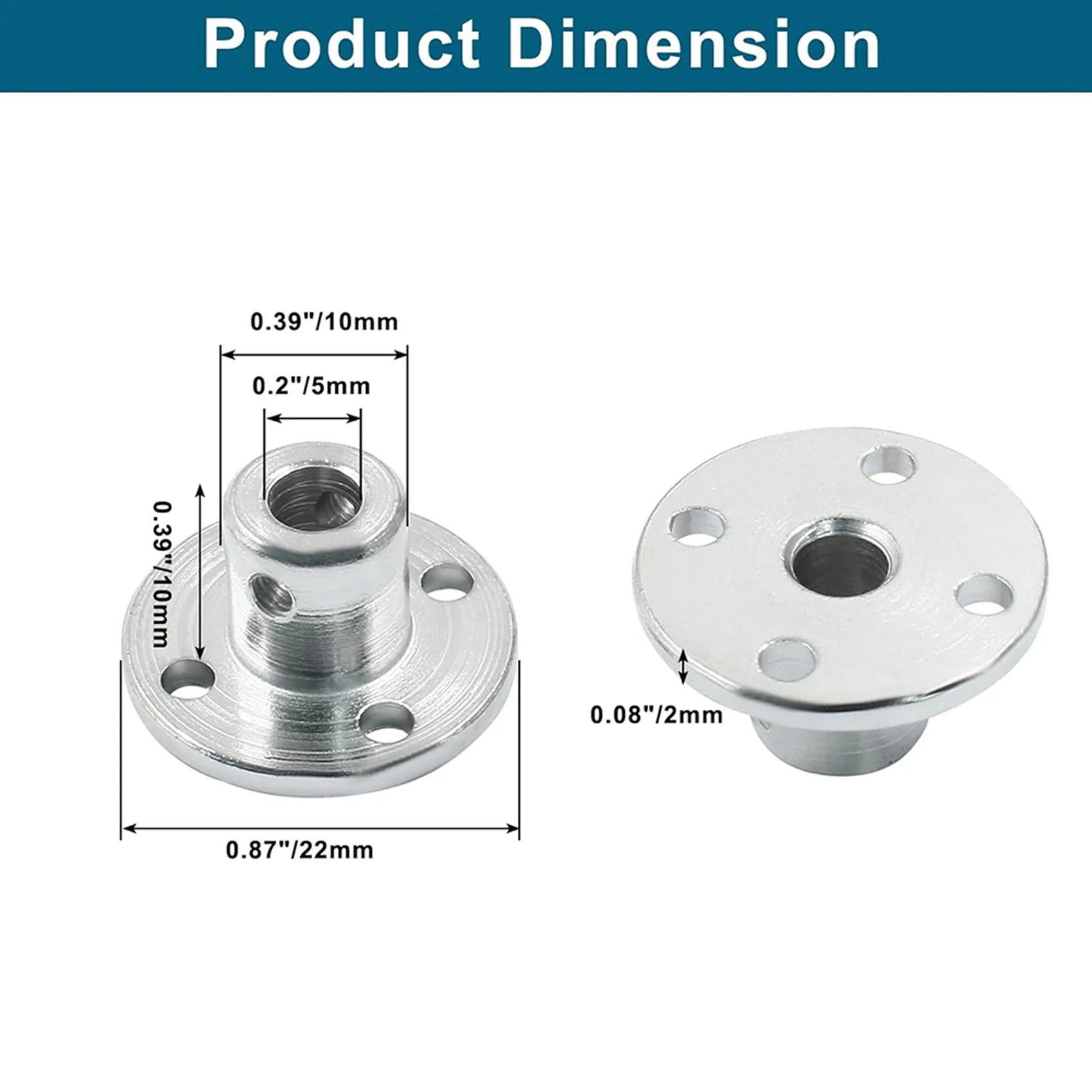 

Retail 12 Pcs 5Mm Metal Flange Shaft Coupling Rigid Flange Coupling Motors Guide Shaft Axis Bearing