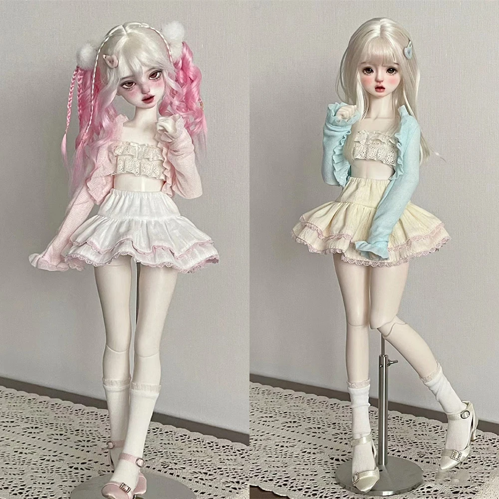 

Комплект из 3 предметов 1/4 BJD, комплект одежды для куклы, летняя милая одежда, костюм, кардиган, нижнее белье на подтяжках, юбка, подходит для экшн-фигурки, тело «сделай сам»