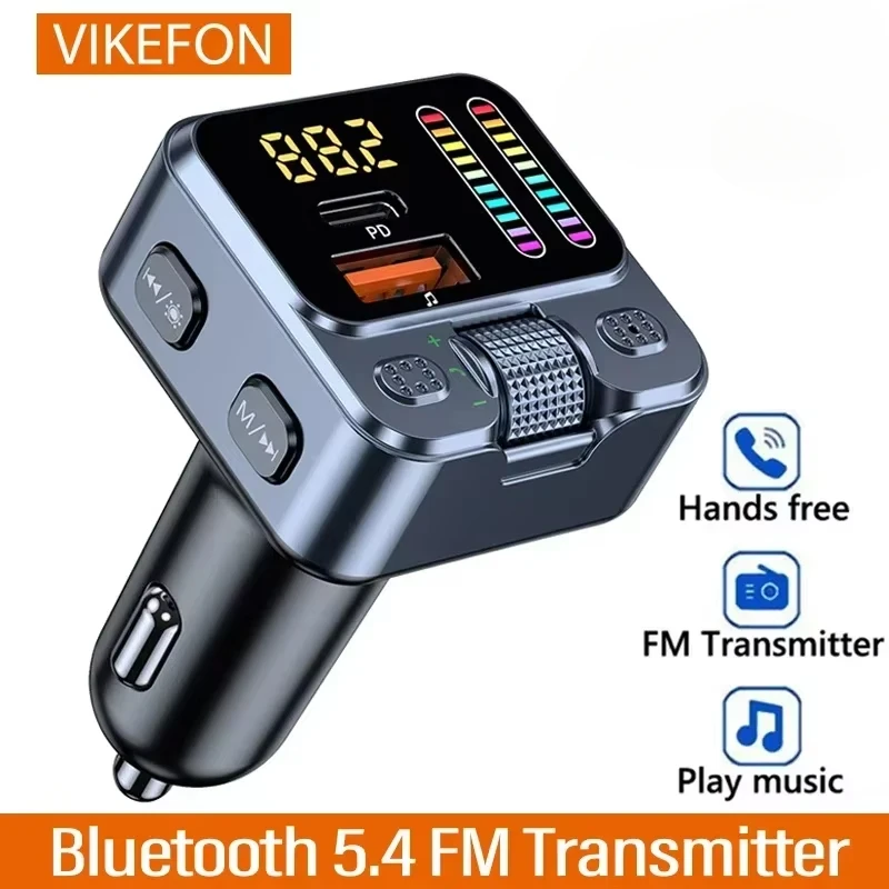 

Bluetooth 5,4 FM-передатчик Handsfree Автомобильный радиомодулятор Поддержка U Drive TF MP3-плеер с адаптером PD30W Super Quick Charge