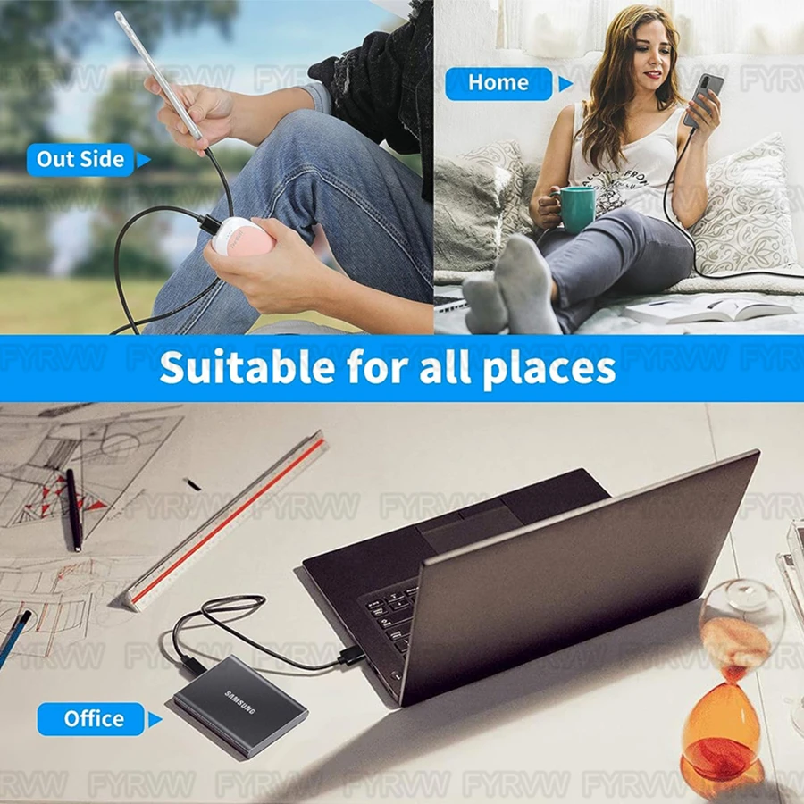 USB 10Gbps Cable USB3.2 Gen2 Type A to USB C Cable Data Transfer SSD Hard Disk Cable 60W QC3.0 Fast Charging Android Auto Cable