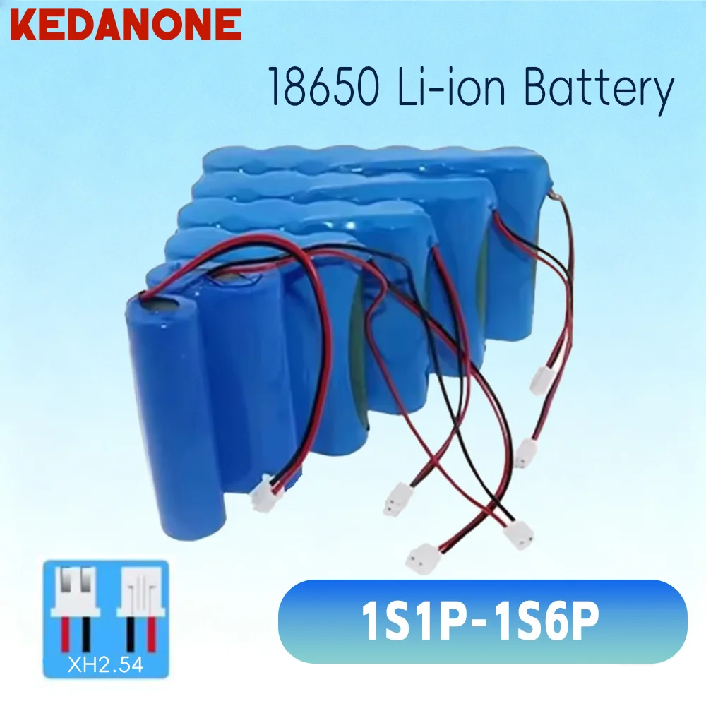 

18650 Battery Rechargeable Li-ion Battery Pack 3.7V 1S1P-1S6P for LED Light Bluetooth Speaker Spare Replacement Original Battery