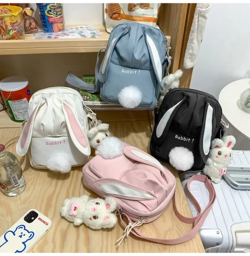 2024 New Kawaii Bag for Women Chic Long Ears Rabbit Crossbody Bag Girls All Match Cute Cartoon Bunny Doll Shoulder Bag сумки