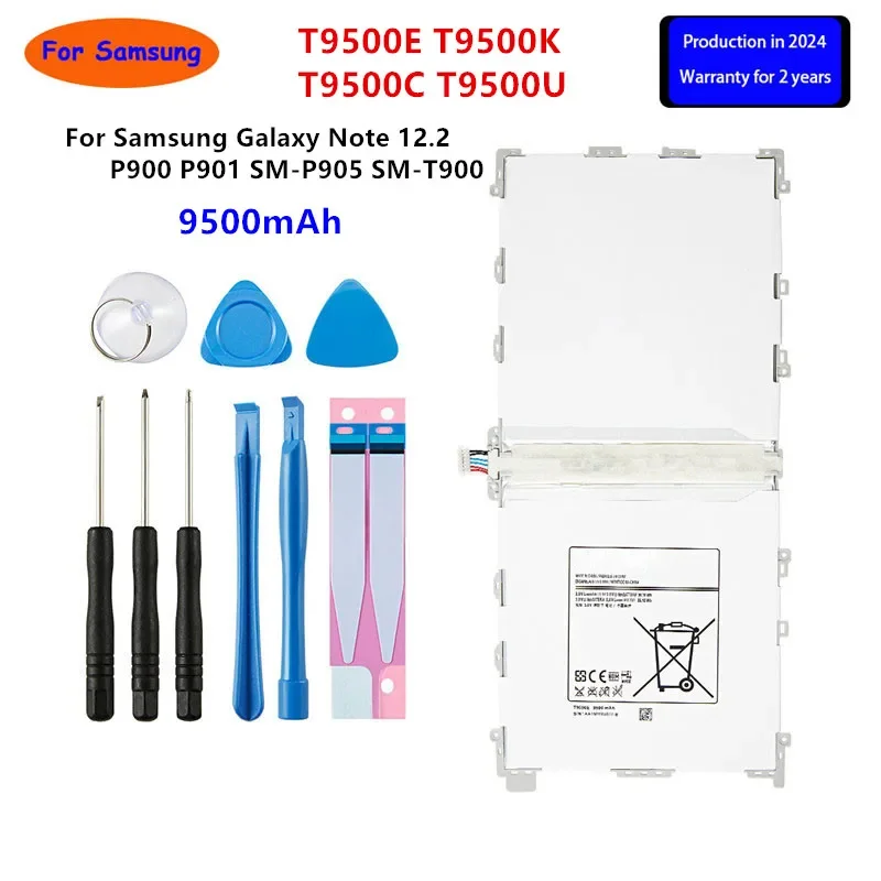 

Brand New Tablet T9500E T9500K T9500C T9500U Battery 9500mAh For Samsung Galaxy Note 12.2 P900 P901 P905 T900 P900 +Tools