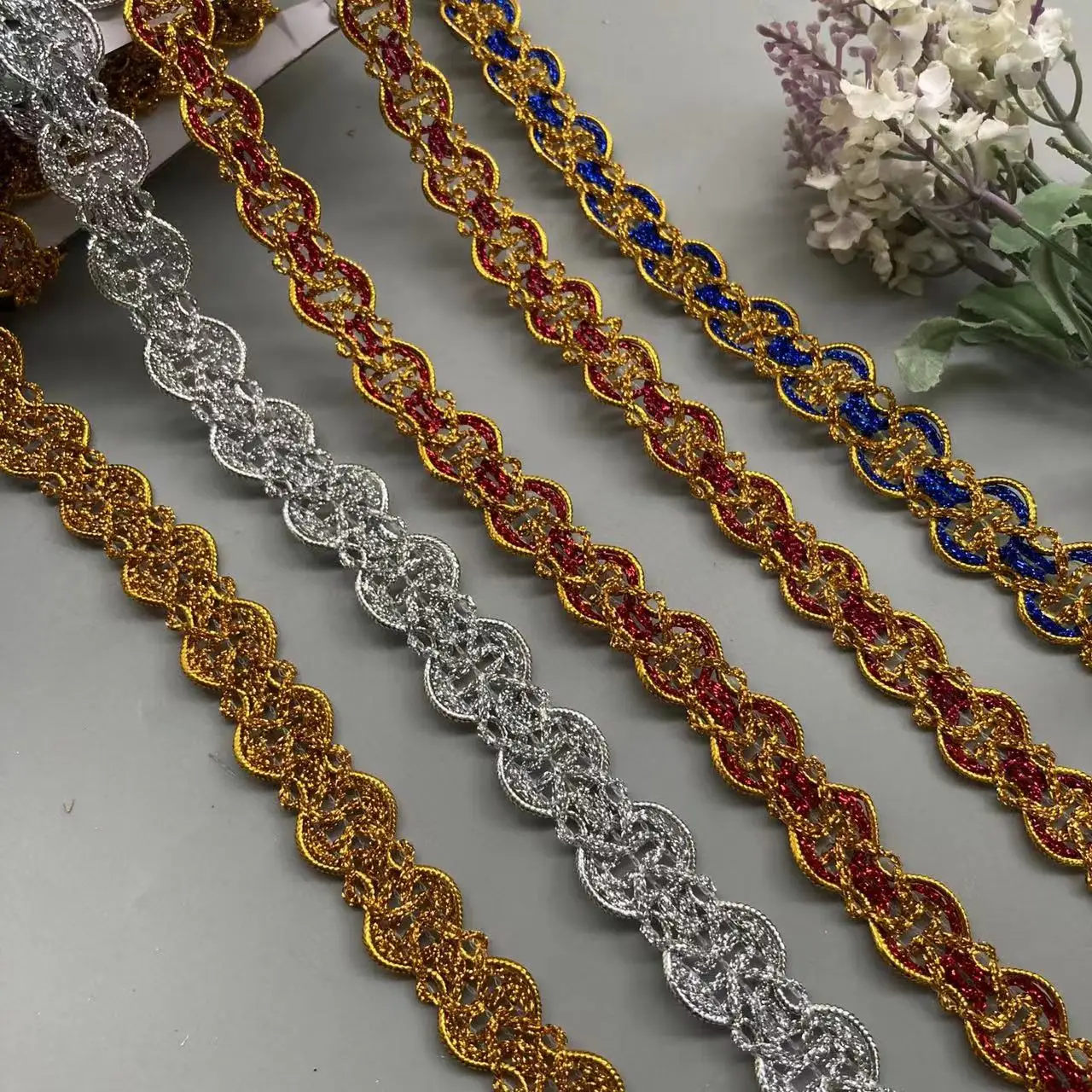 1 Meters 2cm Blue Golden Silver Silk Ribbons Webbing Handmake Diy Craft Lace Trims Dresses Curtain Sewing Accessory Flower Hot
