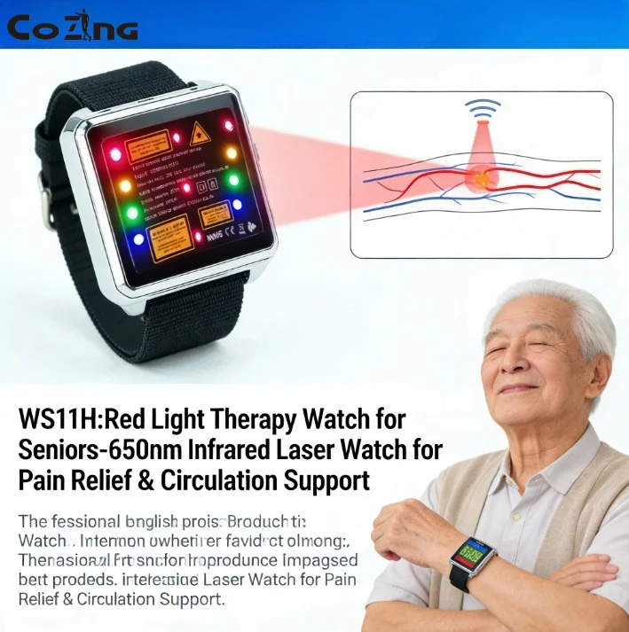 

Носимые лазерные часы 650 нм для пожилых людей: улучшение кровообращения, комфорт на запястье, без лекарств, ежедневное оздоровление, инструмент для акупрессуры