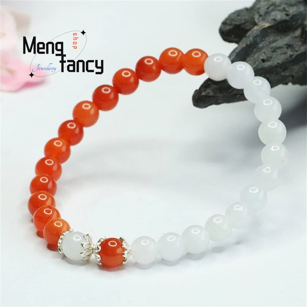 Natural Myanmar A-goods Jadeite String S925 Silver Golden Silk Jade Bracelet Exquisite Elegant Simple High-grade Fashion Jewelry