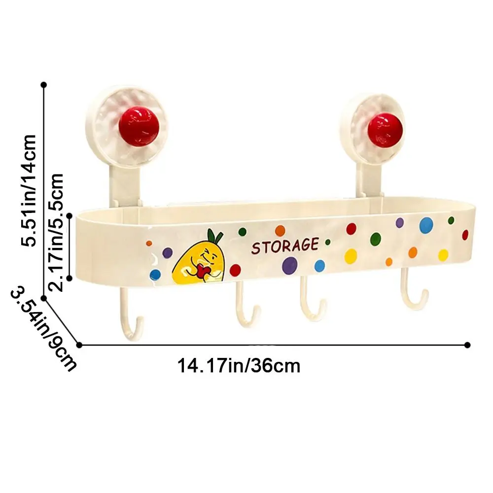 Plastic Suction Cup Storage Rack Punch Free Cartoon Cosmetic Storage Box Waterproof Large Capacity Makeup Organizer for Home