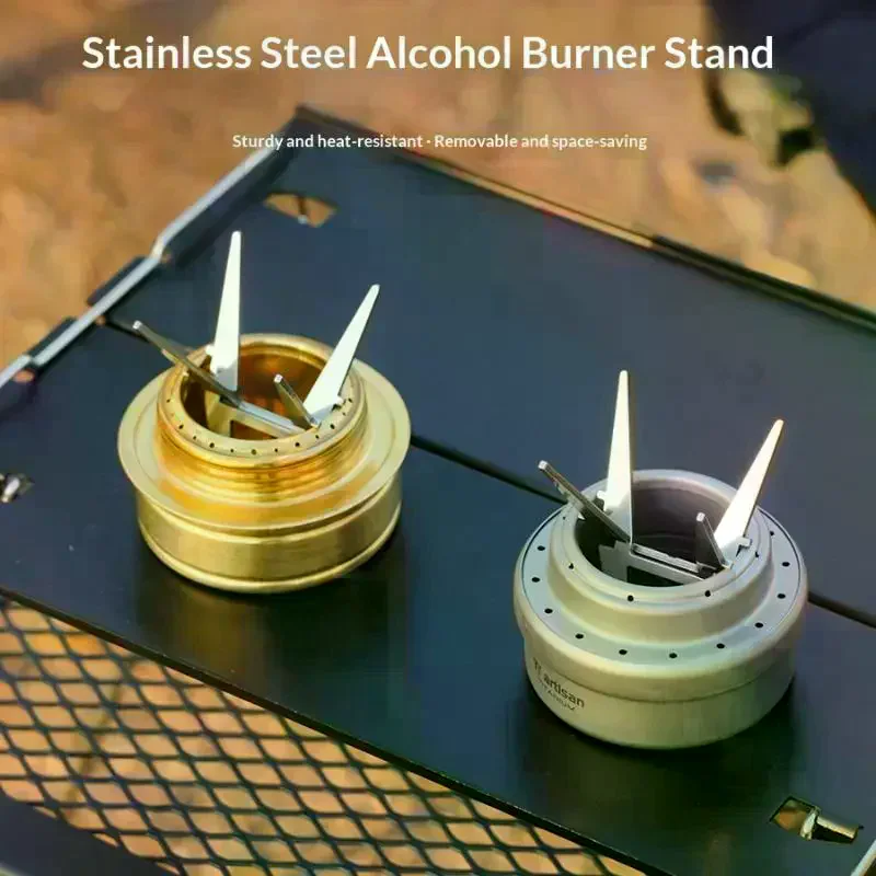 Stainless Steel Portable Alcohol Stove Internal Bracket Outdoor Camping Four-corner Kettle Holder Detachable Cooking Accessory