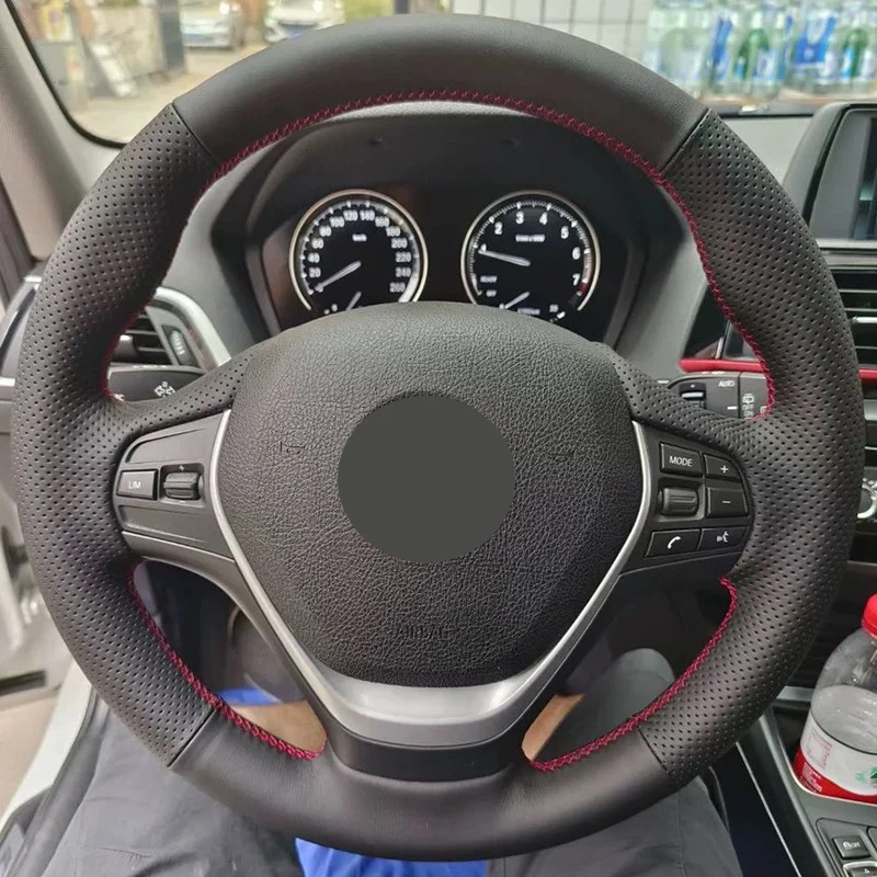 Hand Stitched Microfiber Leather Car Steering Wheel Cover Protector for BMW 3 Series F20 F21 F22 F30 F34 F36 Car Interior