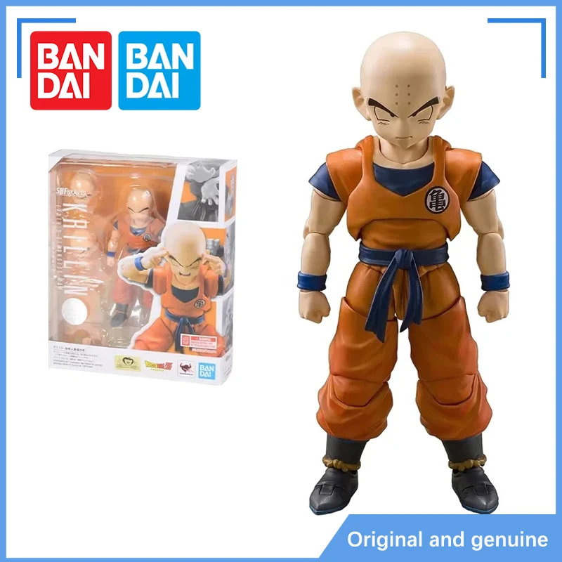 In Stock Bandai BHRB Original Dragon Ball Z Anime Figure SHF Krillin Strongest Earthlings Action Figure Collectible for Gift