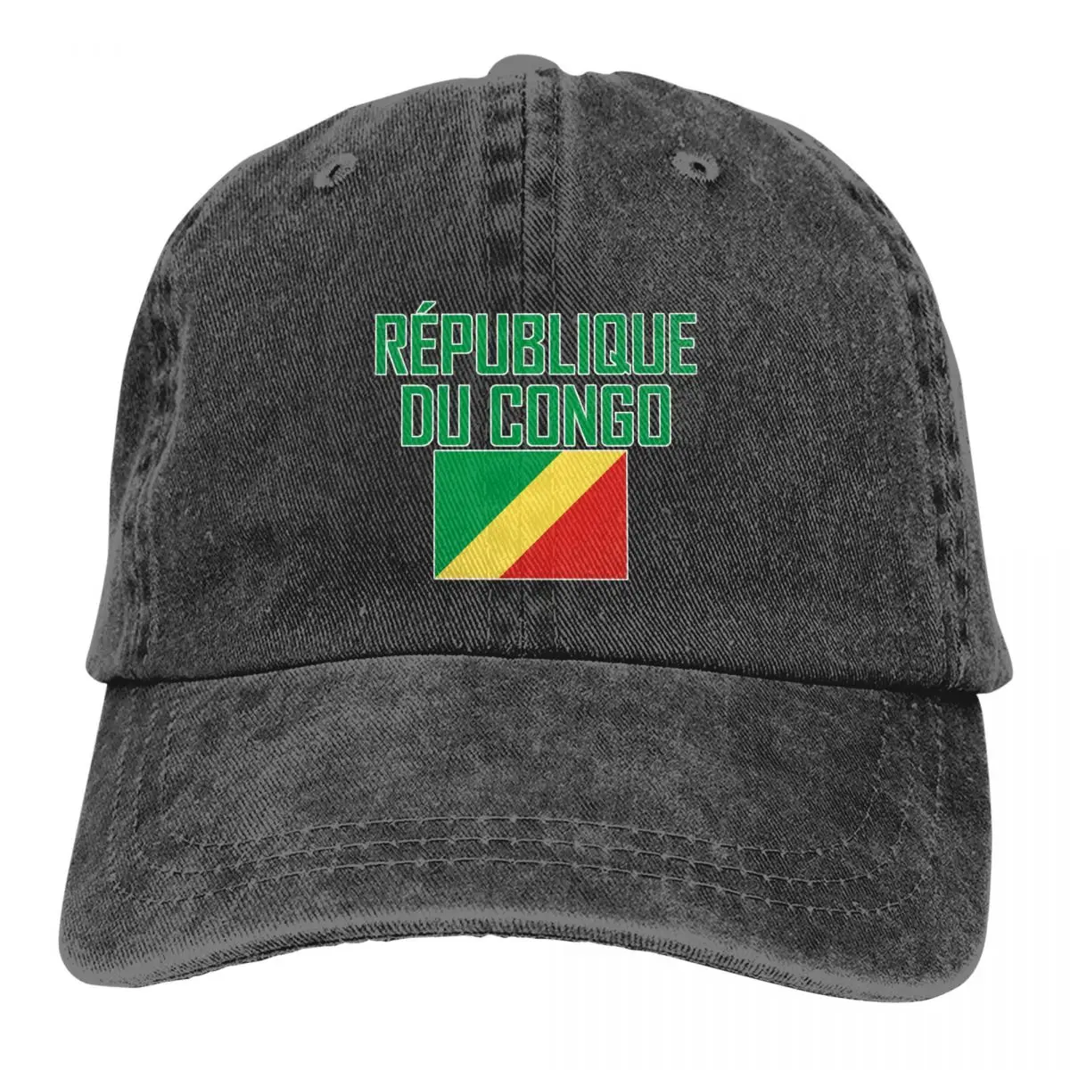 علم جمهورية الكونغو قبعات البيسبول للجنسين لينة Casquette قبعة أزياء الدنيم قبعة خمر قبعة أبي قابل للتعديل