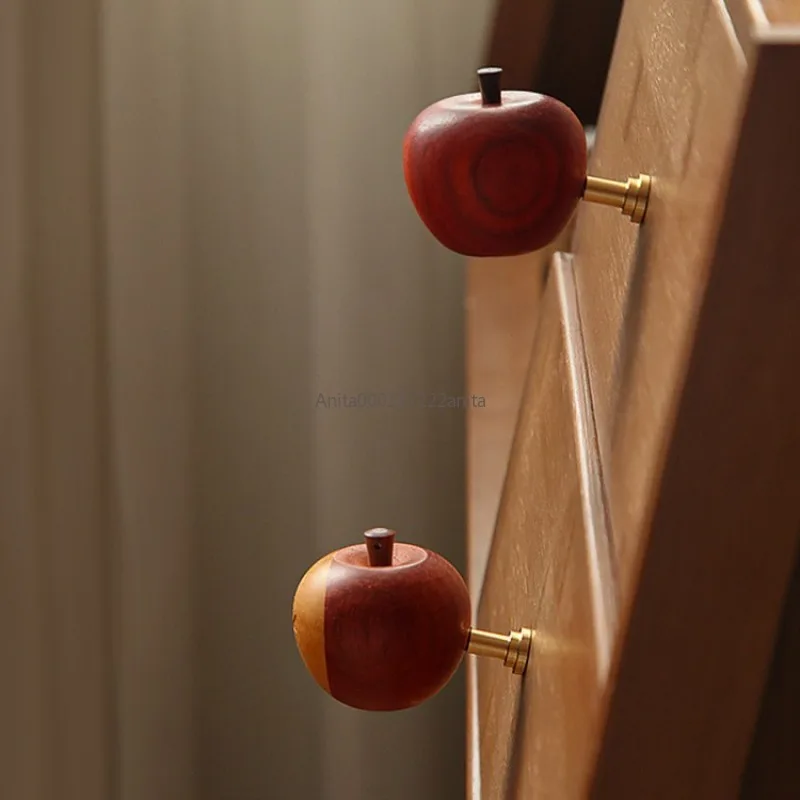 

Креативные деревянные ручки для шкафа с фруктами, милые ручки для гардероба для детской комнаты, латунные ручки для ящиков, декор, мебельная фурнитура, 1 шт.