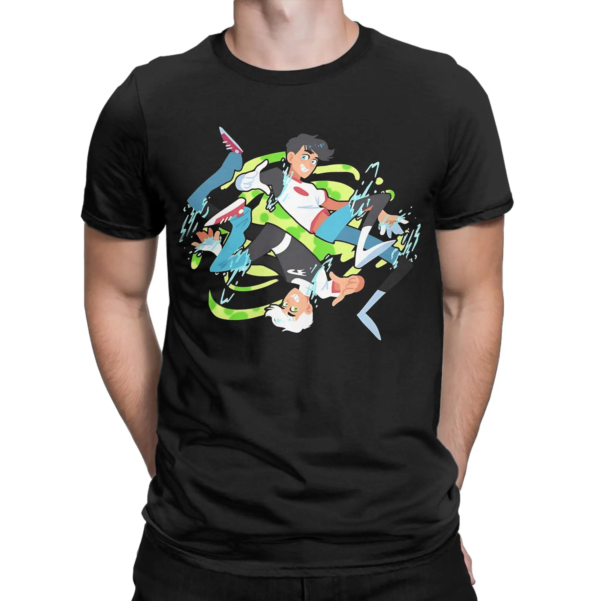 double sided Classic Danny Phantom Funny Graphic 100% Cotton T-Shirt Tees Tops For Men