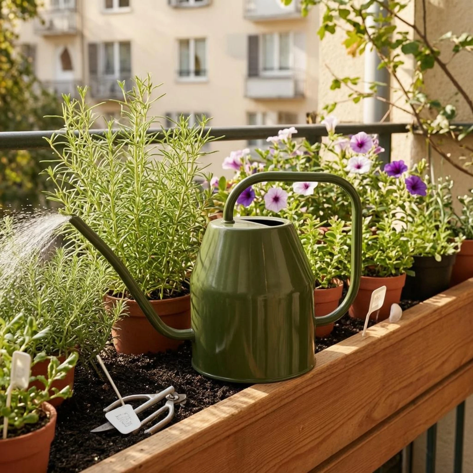 Galvanized Metal Watering Can Compact Galvanized Watering Can Garden Supply Uncovered Top Rust-Resistant