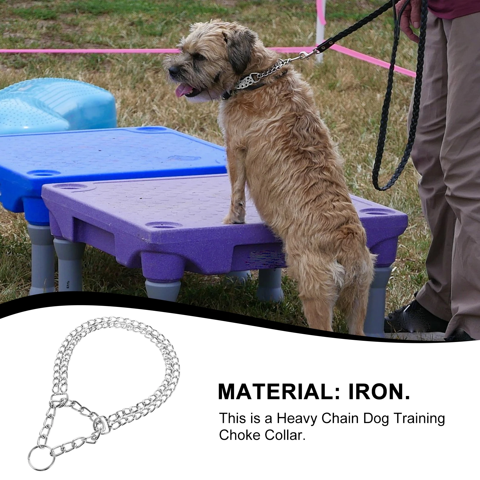 

Chrome-Plated Metal Dog Training Collar Chain Choker Corrosion Resistant Durable Pet Necklace for Behavior Correction for Dogs