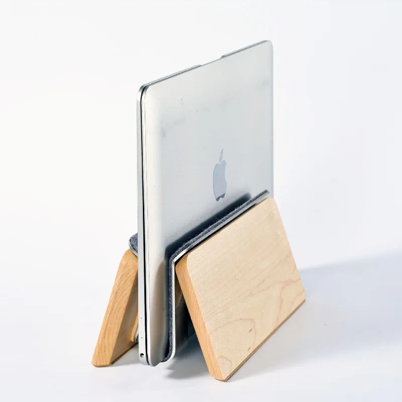 

Solid wood tablet vertical laptop storage bracket, desktop vertical tablet storage base for heat dissipation