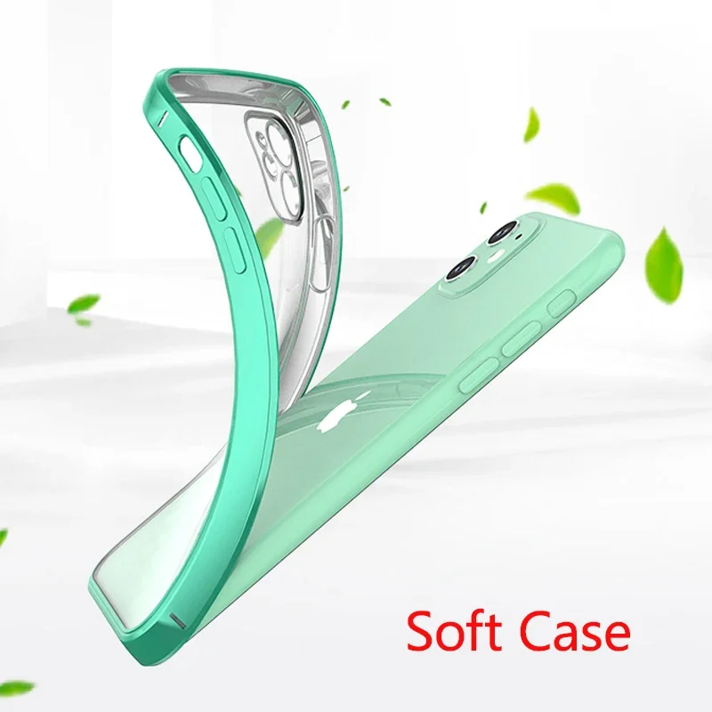 럭셔리 도금 투명 마그네틱 마그세이프 무선 충전 케이스 아이폰 11 13 12 14 프로 XS 맥스 X XR 8 플러스 소프트 실리콘 커버