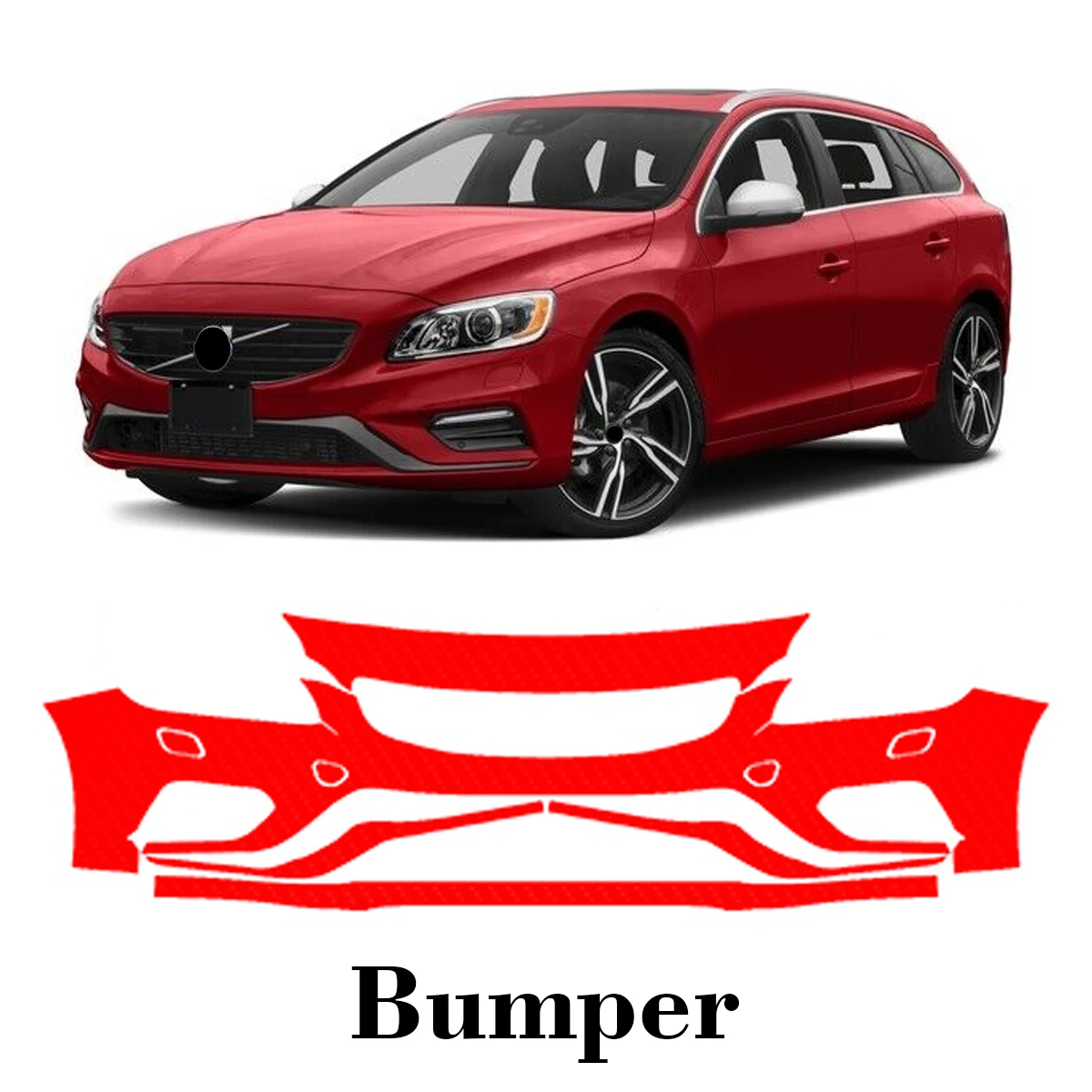 

Car Precut Paint Protection Film Front Bumper Anti-scratch Exterior TPU PPF For Volvo V60 R-Design 14-2017
