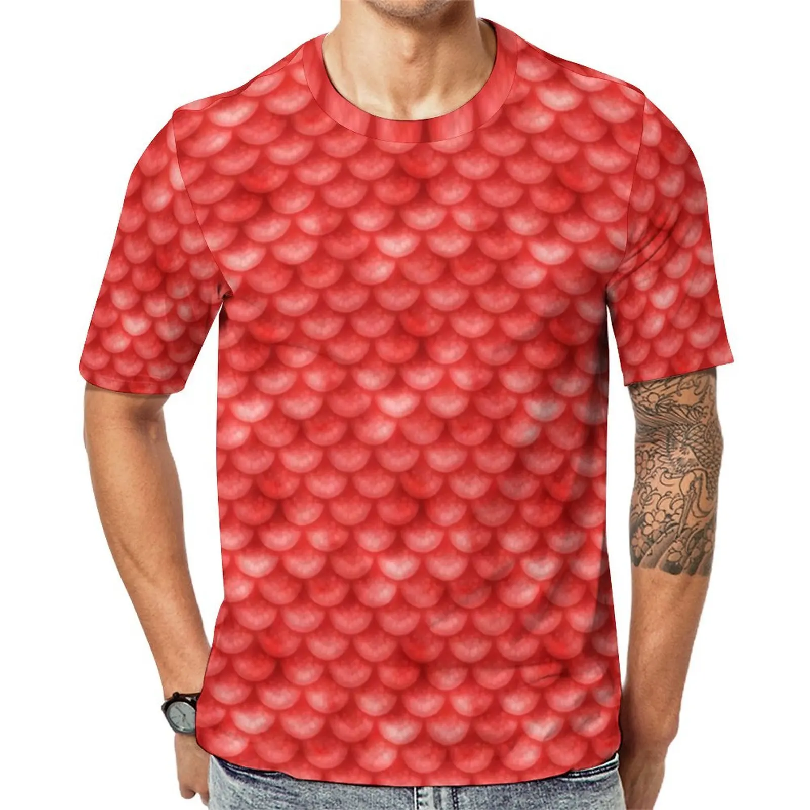 Summer T Shirt Soft Coral Mermaid Scale T Shirts  Streetwear Hippie Tees For Male Short Sleeve Graphic Plus Size Tops