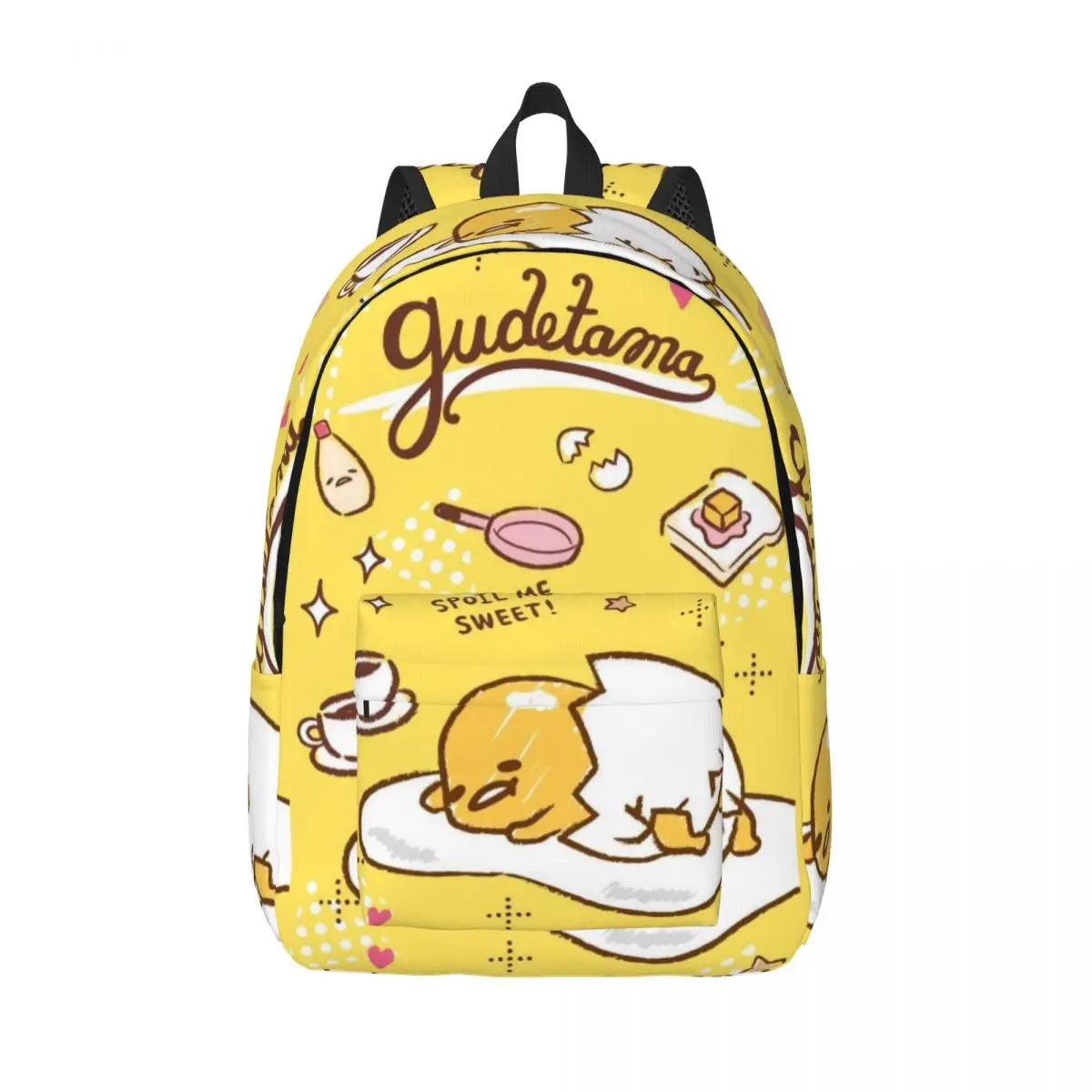 

Рюкзак с милым яйцом Gudetama, мультяшный рюкзак для учащихся начальной школы, сумка для книг, мужской и женский холщовый рюкзак, легкий вес