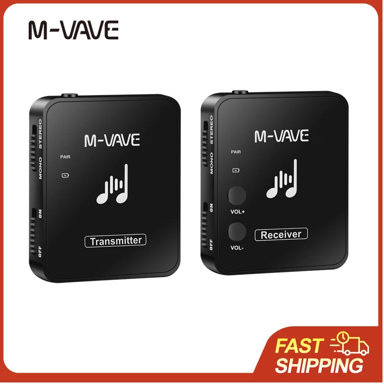 M-VAVE WP-10 Wireless Audio System Earphone Monitor Lossless Transmission Stereo Mono Recorder Rechargeable Transmitter Receiver